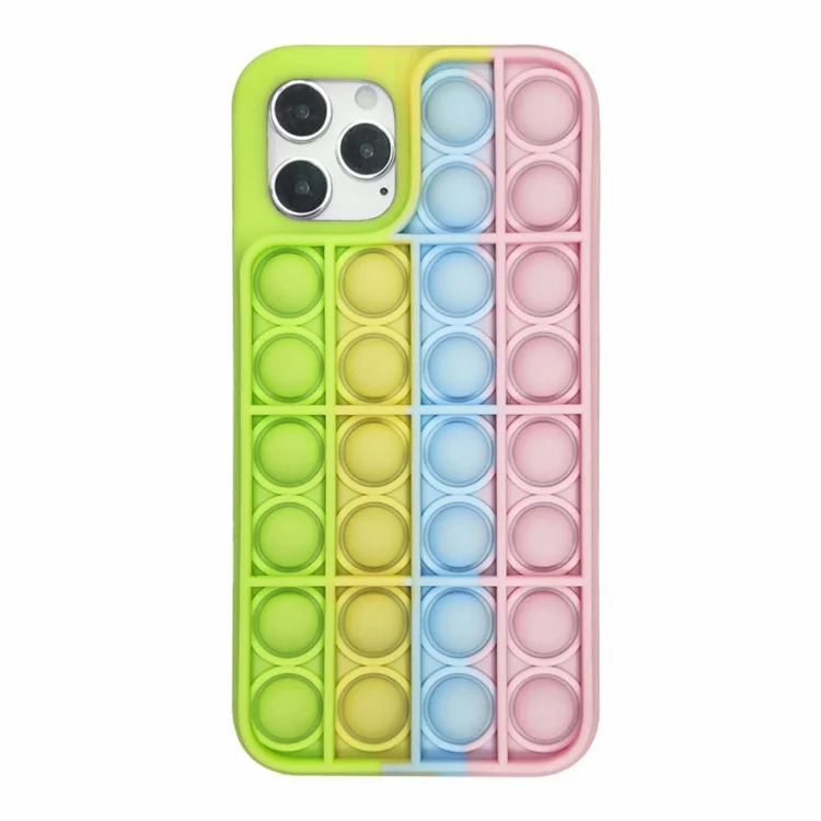 

Hot Selling Popping it Anti-Stress Relieve Sensory Silicone Phone Bubble Fidget Toy Case For Phone 13 Case Cover