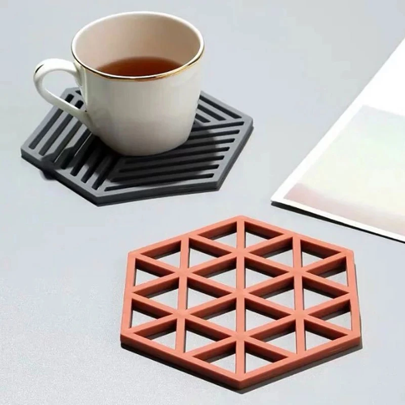 

Amazon Hot Sale Heat Resistant Silicone Mat Drink Cup Coasters Non-slip Pot Holder Table Placemat, Customized