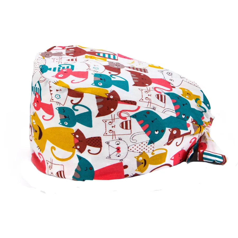 

Fashion Scrub Nursing Hat Floral Sanitary Hat With Sweatband, Floral printed