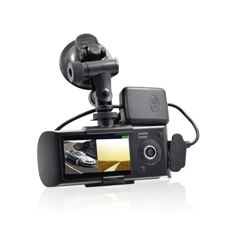 

CPT Classical design X3000 front and rear car camera auto driving event data recorder R300 with GPS