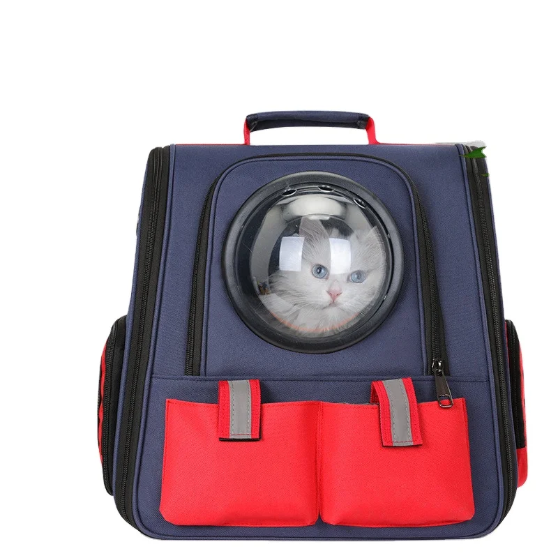 

2021 new pet carrier bag backpack airline approved space capsule bubble pet transparent backpack for cats, Customized color