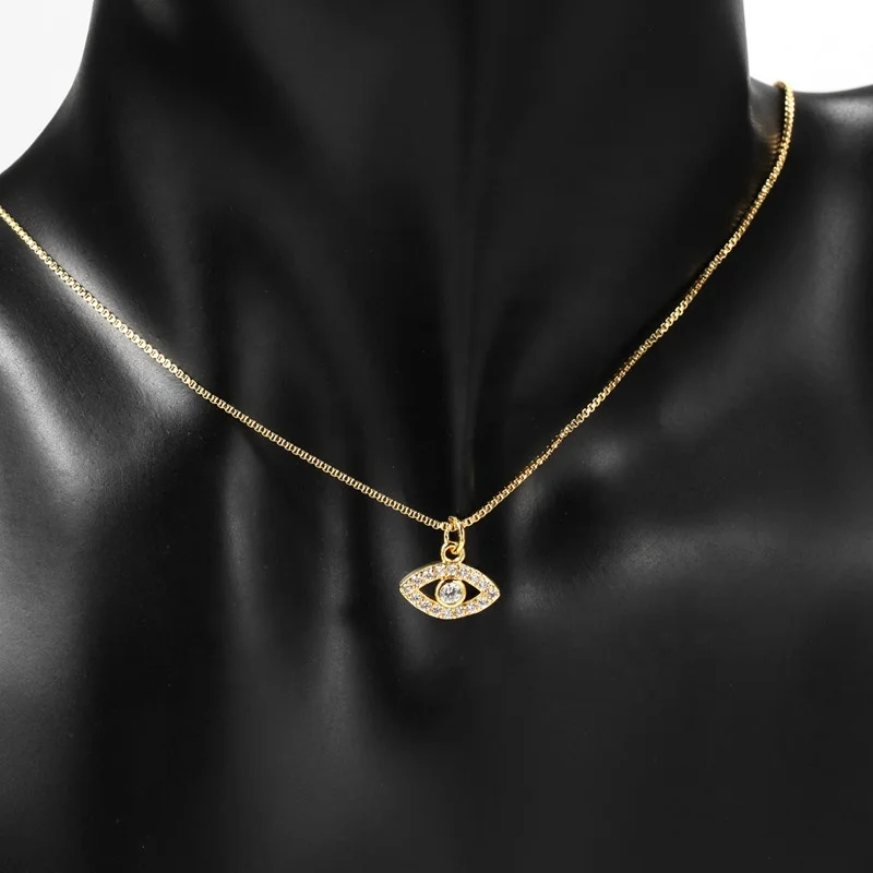

foxi wholesale 18k gold plated chain evil eyes necklace for women