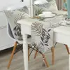wholesale heat resistant cotton linen luxury jacquard decorative popular modern artificial leaf table runners