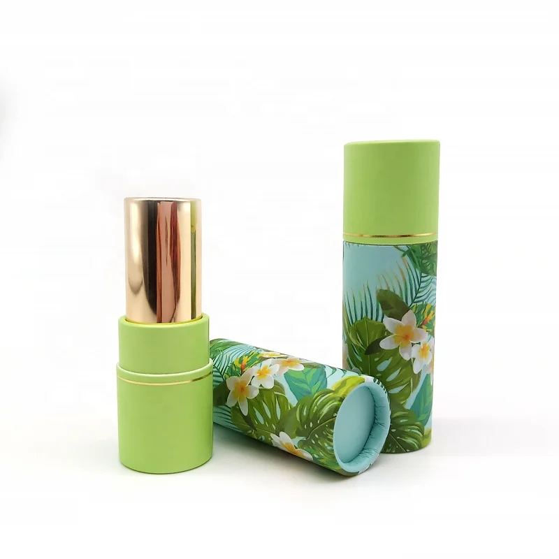 
Wholesale Twist Up Cardboard Container Green Vegan Lipstick Packaging Empty Paper Tubes 
