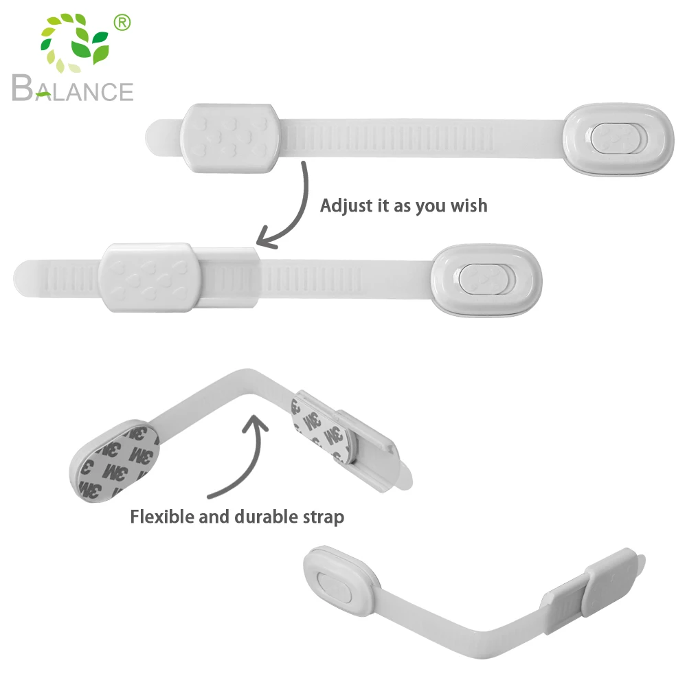 Adjustable Child Safety Proofing Strap Locks Multipurpose Adhesive Drawer Door