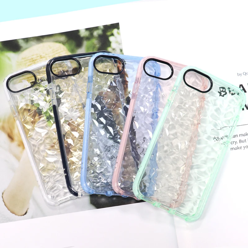 

Colorful Diamond Style Shell Phone Case Square For Iphone 7 Plus Iphone 11 Iphone 12 Cover, 5 colors