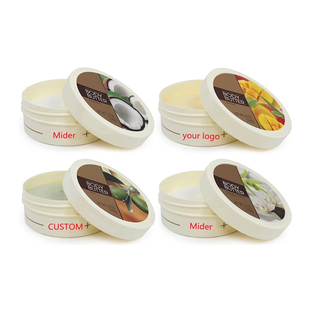 

Wholesale Custom Logo Natural Organic Rose Mango Shea Butter Whitening Moisturizing Skin Body Butter Cream, Rainbow