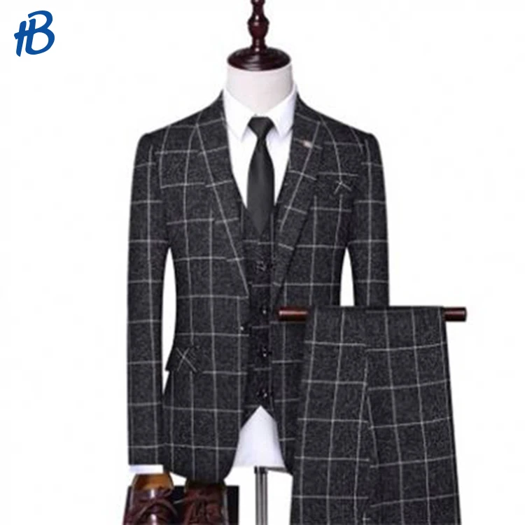 

Wholesale Pant Coat Latest Slim Fit Tweed Check Formal Suits Men coat suite for Business, Color swatches, black ,red wine or custom color