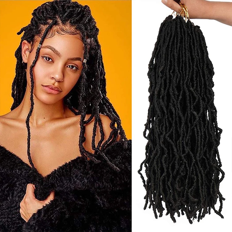 

Wholesale 14 18 24 36 Inches Synthetic Crochet Hair 36inch Faux Nu Locks Braiding Nu Locs Extensions, 4#, 27#, 30#, 613#...