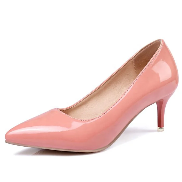 

Low Price Women Dress Shoes Thin Heel Stilettos Super Large Size 48 Basic All Match Working Pumps Shoes for Office Lady, Black red nude yellow pink white