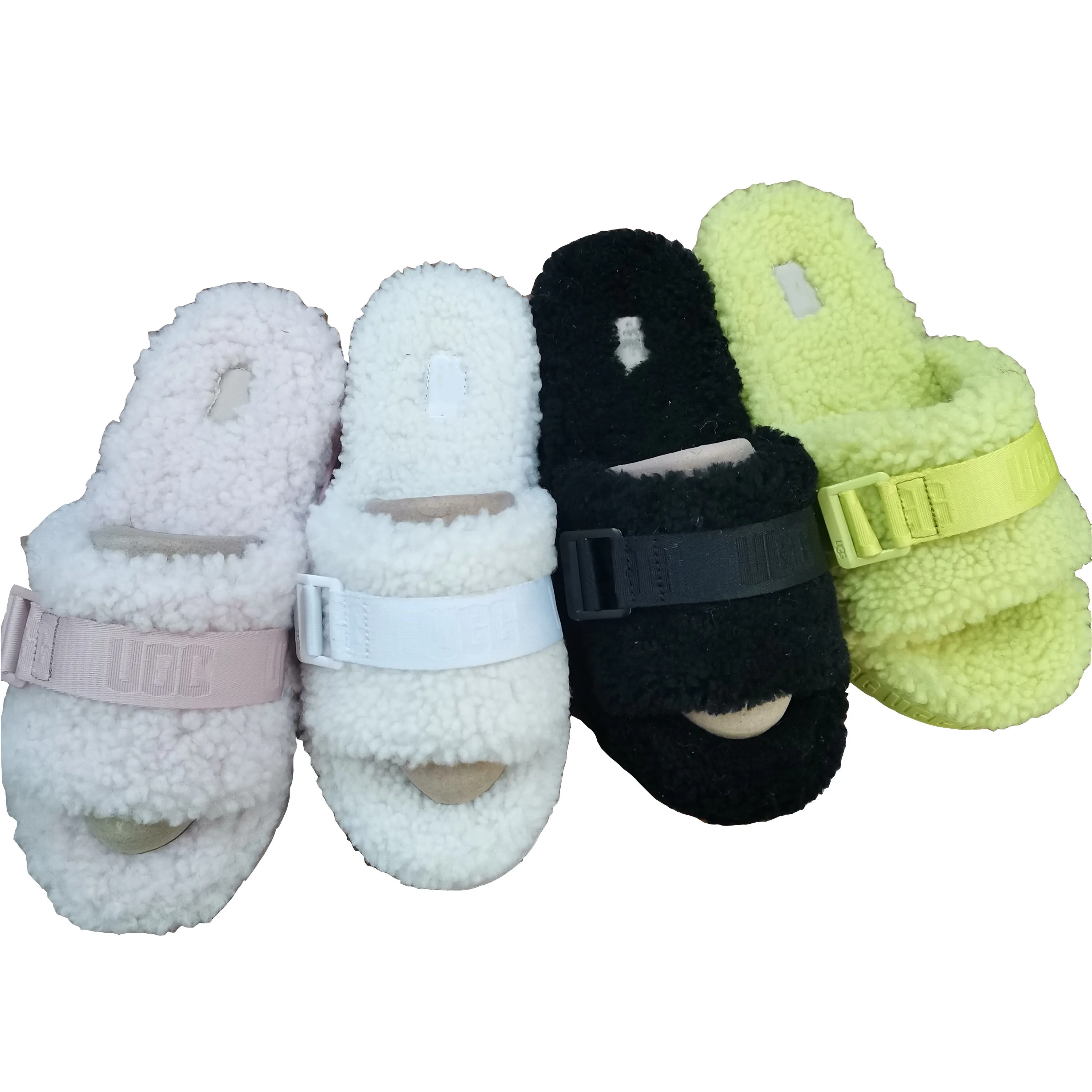 

NEW Hot Sell Colors High Quality Uggging Popular Women's Fluff Yeah Designer Slide Slippers Fashion Fur Slippers, Black/green/white/pink