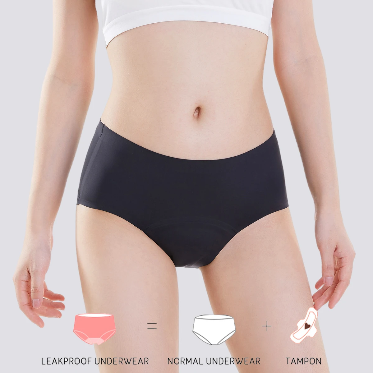 

LYNMISS Dropshipping New Menstrual 4 Layers Leakproof Panties Organic Women Period Panties Absorbent Underwear
