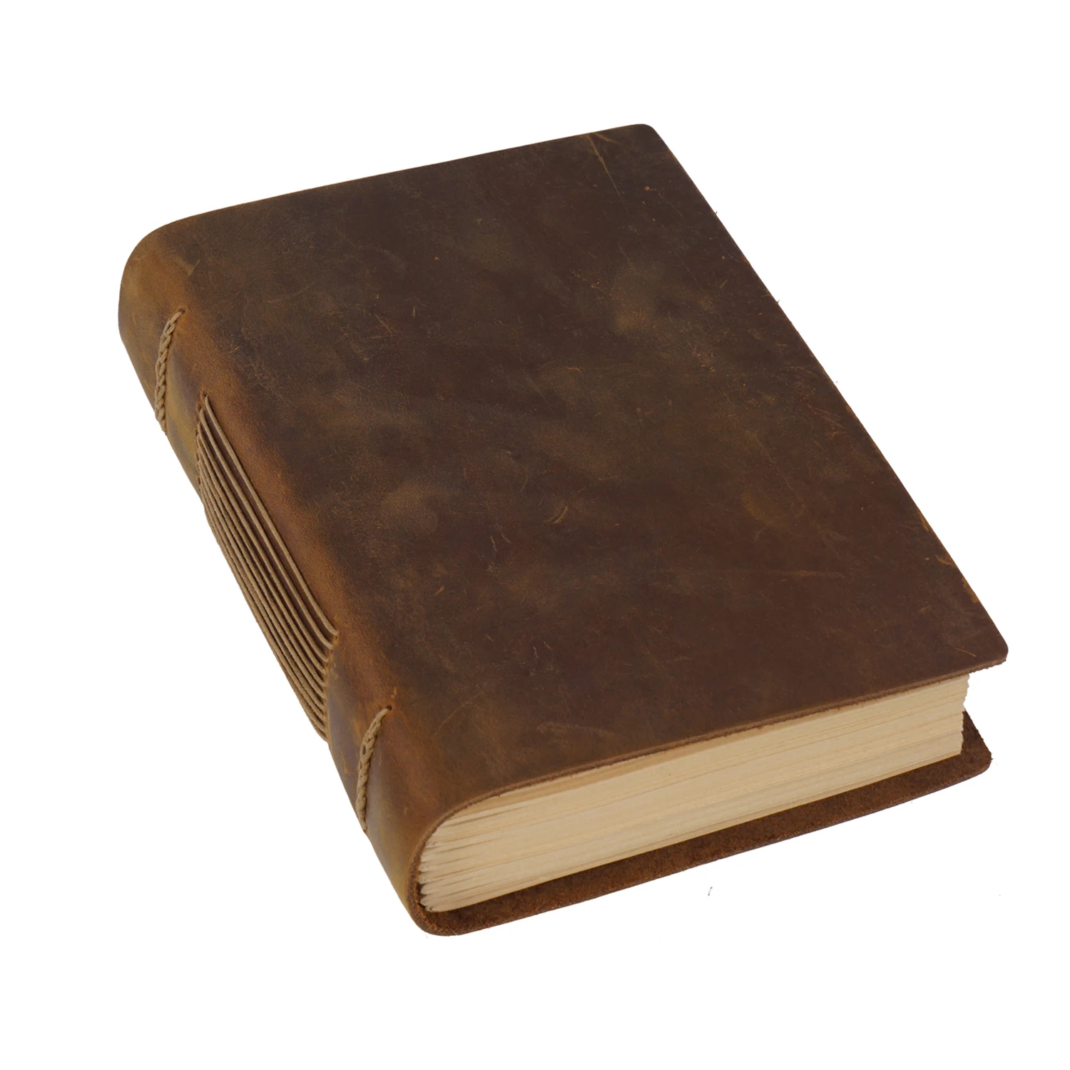 Wholesale Hot Sell Manual Sketchbook 32k Retro Hardcover Leather Notebook Crazy Horse Thickening Simple Creative Stock Gift