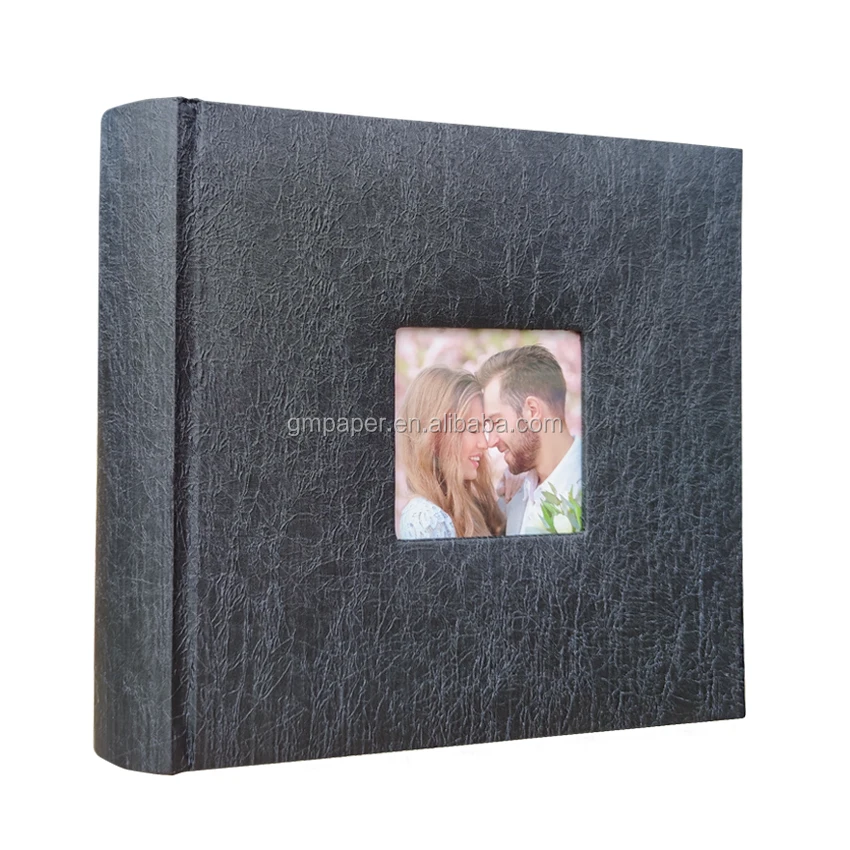 4r 4''x6'' Paper Slip In Photo Album Leather Window Cover Baby Scrapbook Book Bound Binder