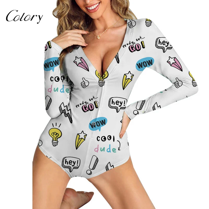 

Colory Custom Clothing OEM Jumpsuits Women 2021 Animal Print Sexy Woman With Animals, Picture shows