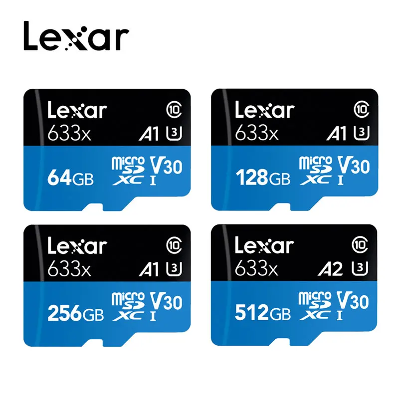 
Hot Sale Lexar 633X Memory Card 32GB 128GB 256GB 512GB 64gb Micro SD Card Up to 95M/S C10 U3 U1 for Phone 