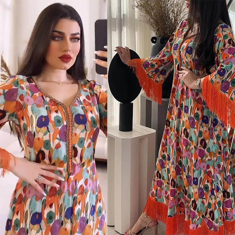 

AB340 OEM Custom Handwork Luxury Kaftan Dresses Crystal Dubai Muslim elegant moroccan kaftan with crystal work