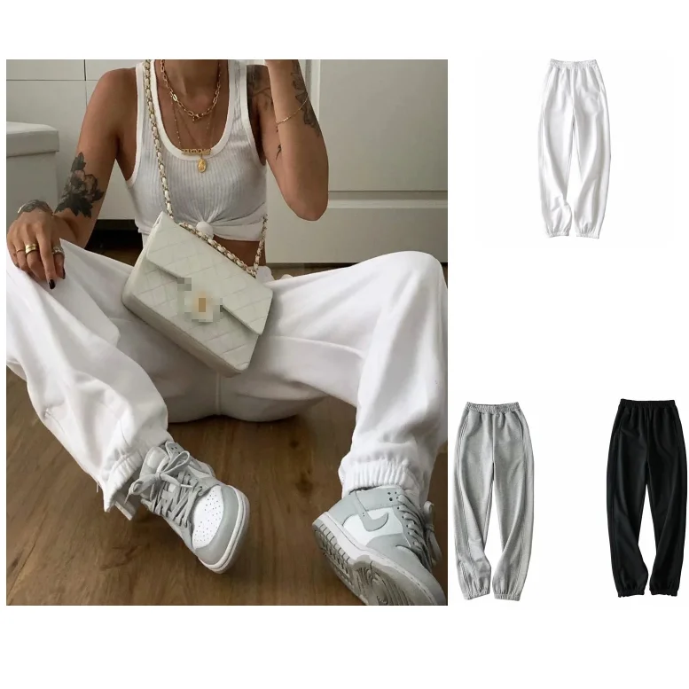 

Wholesale Women Customized Logo Cotton High Waist Zipper Sport Casual Pants Joggers, Customized color