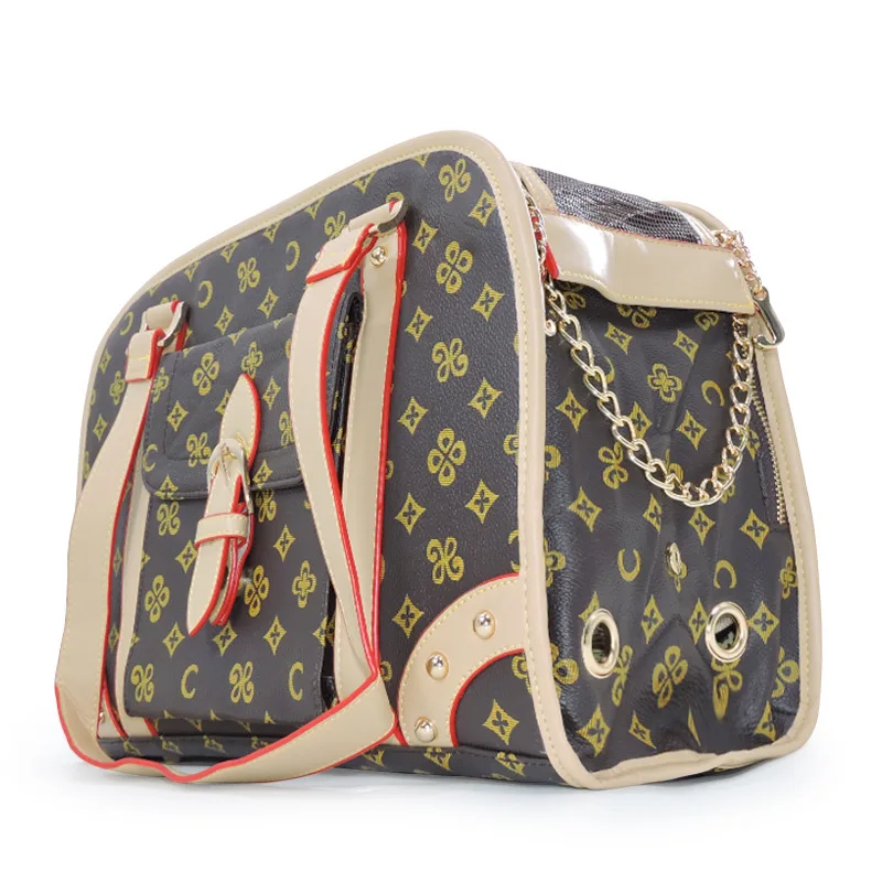 

Fashion Durable Foldable Folding Collapsible Cat Dog Travel Box Pet Carrier Tote Bag, Coffee