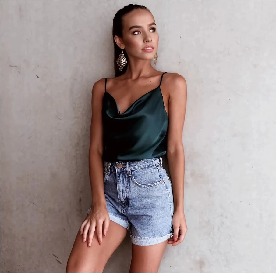 Spring Summer Women Fashion Loose Causal chiffon Sleeveless Pure Color Camisole Vest Sexy Loose V Neck Tank