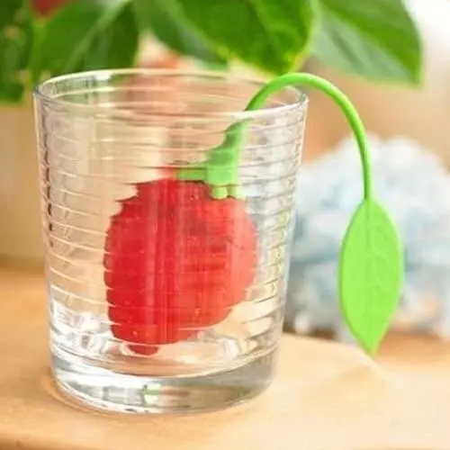 

Silicone Tea Infuser Cute Fruit Strawberry Reusable Long Handled Loose Leaf Tea Bags Strainer Filter