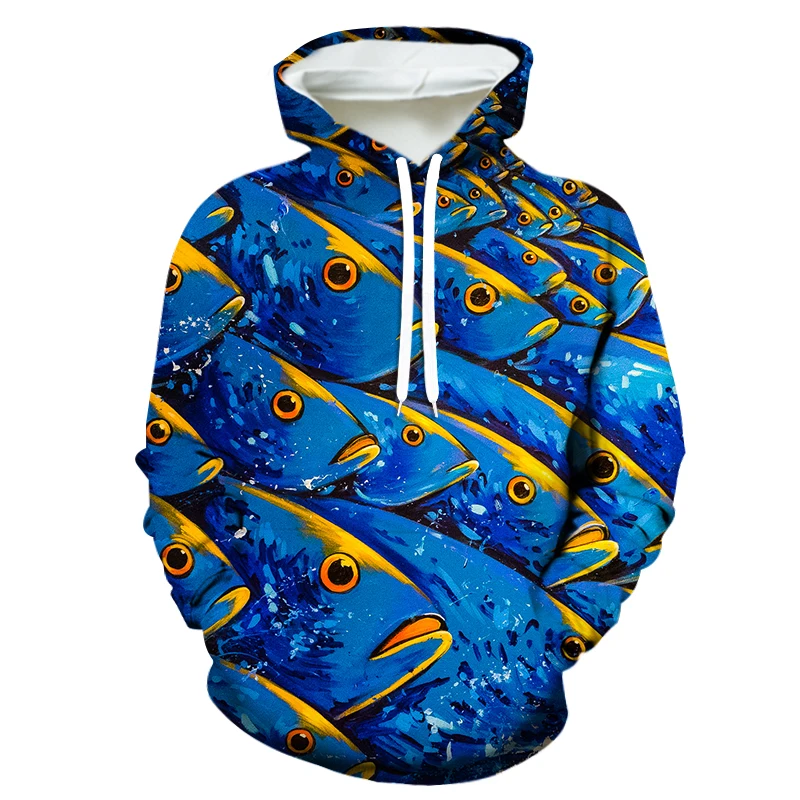 

3D sublimation sweater fish pattem hoodies