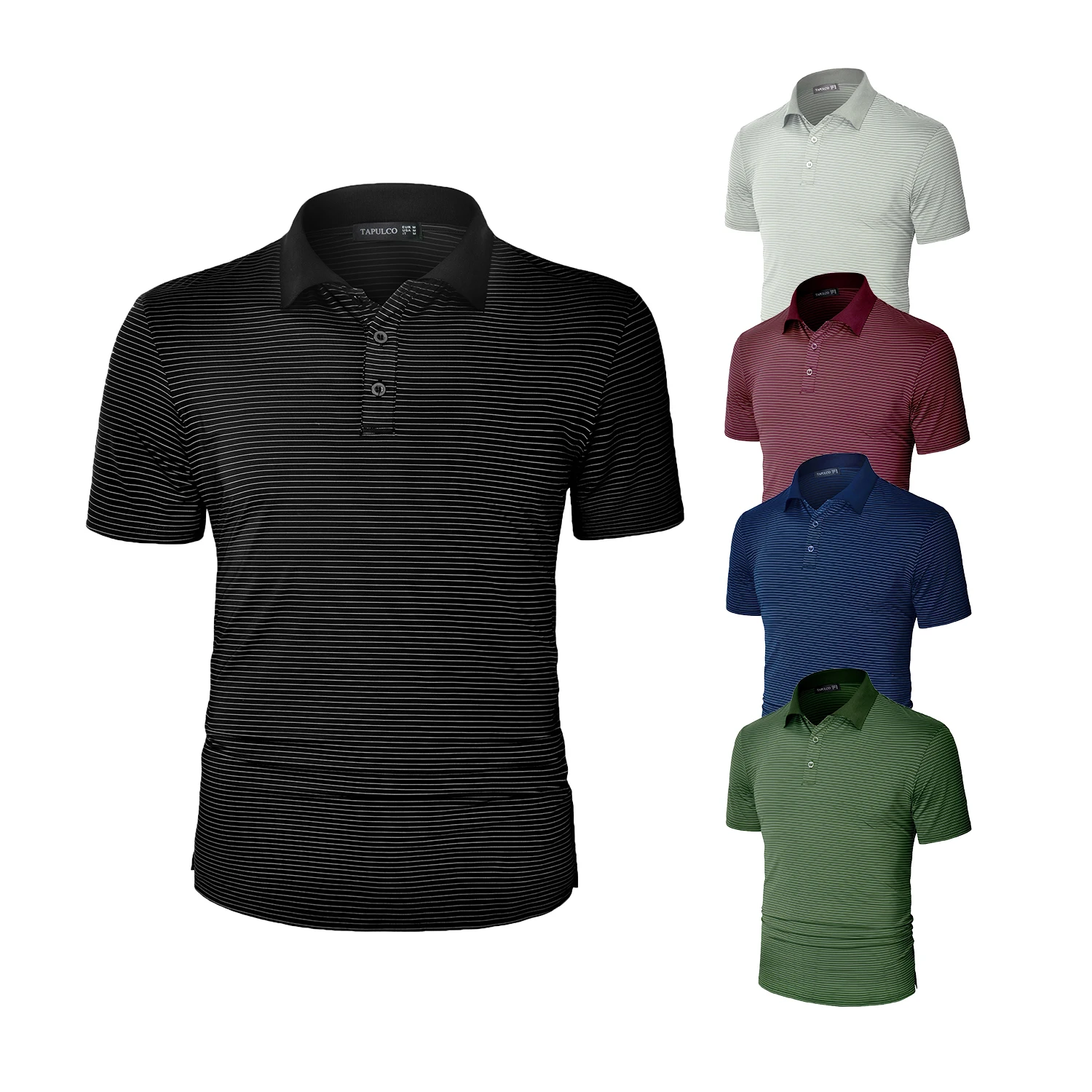 

Custom design quick dry breathable short sleeve button striped golf polo shirt men, Customzied color