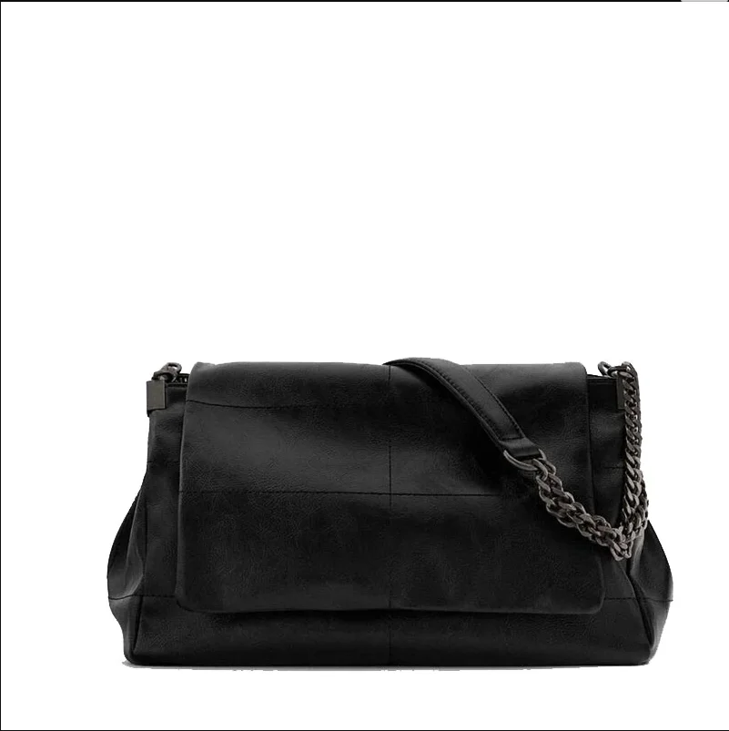 

Luxury Handbags Women Bags Designer Vintage Shoulder Bag New Chain Messenger Bags Soft Flap Shoulder Crossbody Pack Women Purse, Black