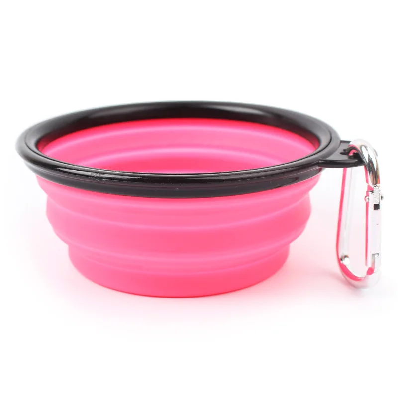 

Wholesale Sell silicone folding dog food bowl sollapsible Silicone Foldable Folding Single Ear Portable Travel Pet Dog Bowl