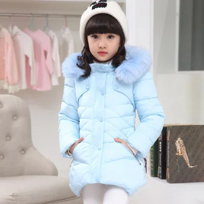 

Kid feather down winter girls down long coat, Four colors
