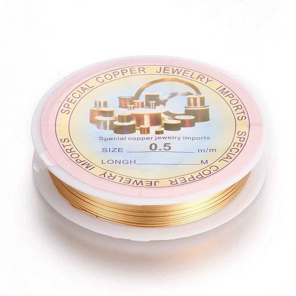 

PandaHall 24 Gauge 0.5mm Long Lasting Plated Golden Copper Wire