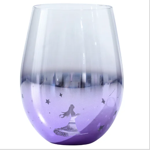 

Electroplated unique glass wine colour glasses modern stemless glass cup
