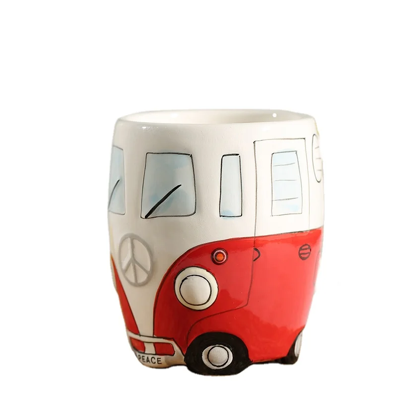 

400ML Modern Minimalist Creative Cartoon Bus Shape Home Office Coffee Ceramic Mug