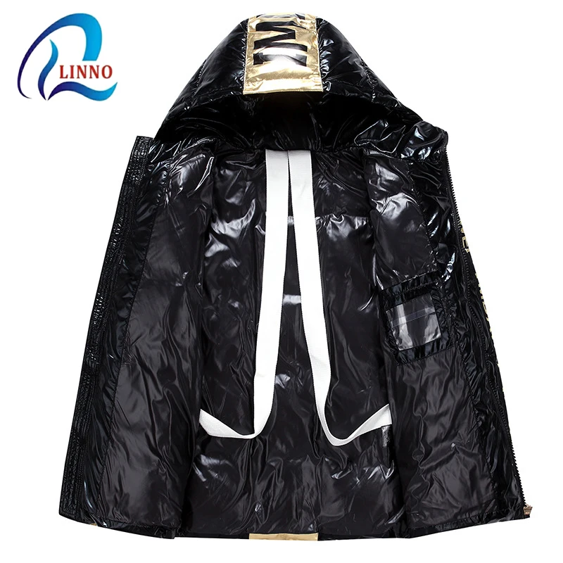 New Arrival Fashion Shiny Hooded Puffer Bomber 90%down 10%feather