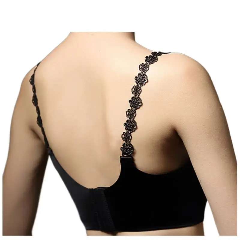 

2021 Hot Sale Fashion Bra Straps Lace Flower Cross Back Strap Decoration Shoulder Fitness Straps
