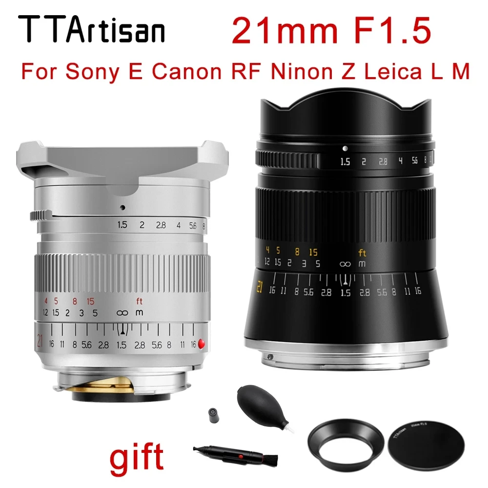 

TTArtisan 21mm F1.5 Lens For Leica M Mount Leica SIGMA L Sony E Canon RF Nikon Z Camera Full Fame MF Camera Lens