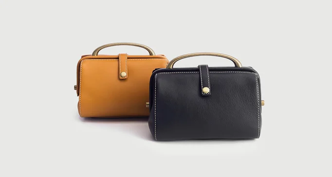 Vintage Women Classic Doctor Bag Genuine Leather Handbags Tote Luxury Shoulder Bag