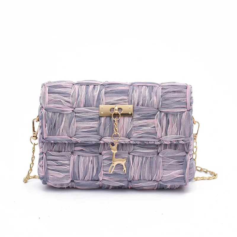 

New Trendy Wholesale Designer Customized Logo Women Hand Bag Shoulder Bag Evening Purple Handbags