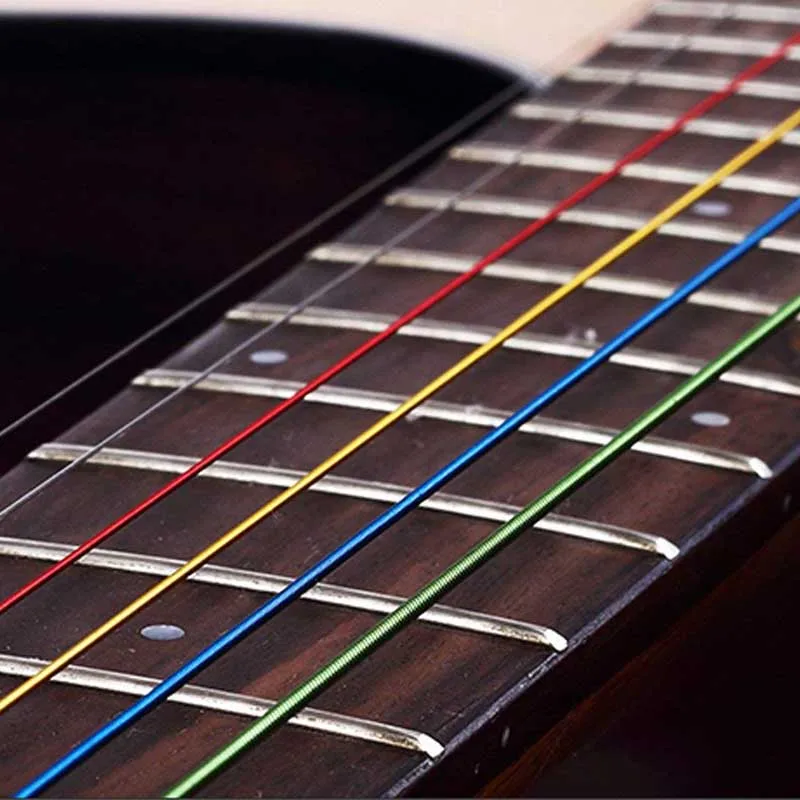 WLGREATSP 6 Rainbow Colorful Color Strings Set pour guitare acoustique 1M Accessoires de guitare 