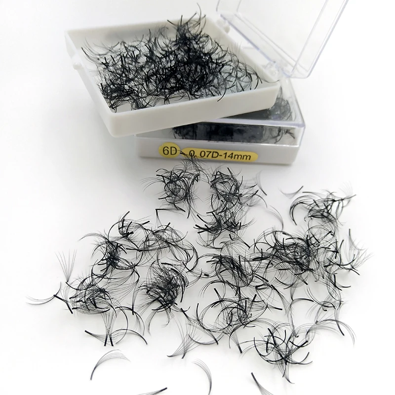 

Wide 6D Premade Handmade Loose Volume Fans Bulk Free Box Volume Eyelash Extensions Cheap Wholesale 005 007 010, Black or according to client's special request