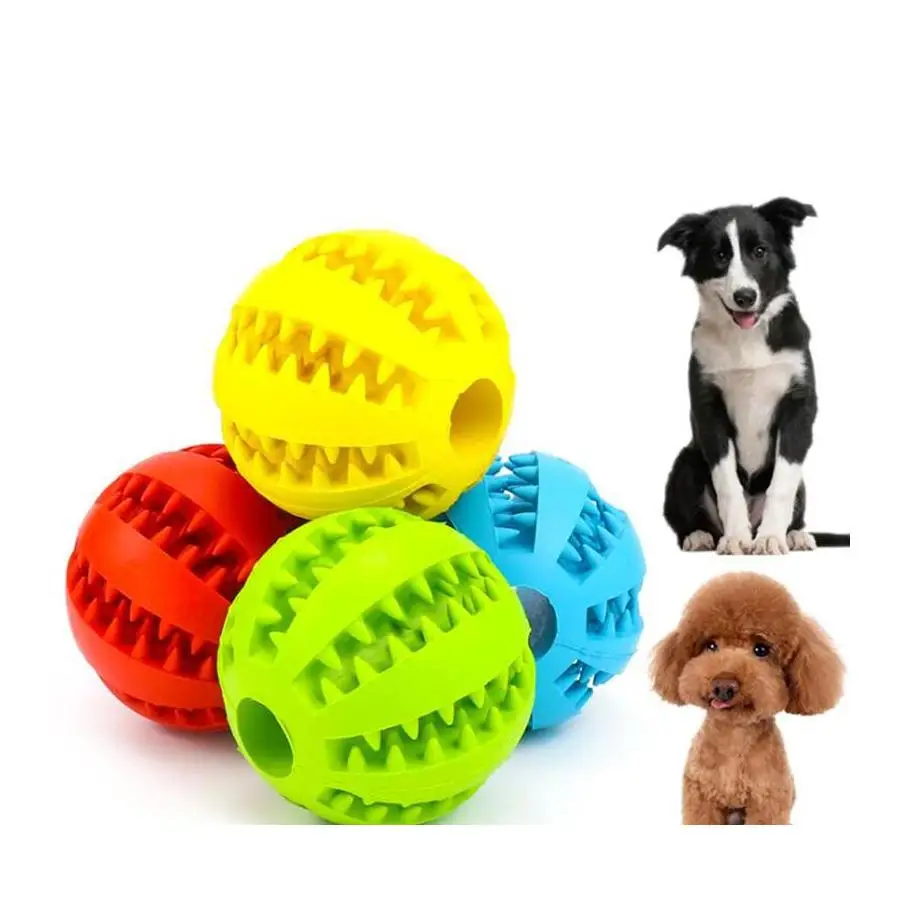 

7Cm 5Cm Pet Dog Toys Ball Funny Interactive Elasticity Dog Chew Toy For Tooth Clean Ball Of Food Extra-Tough Rubber