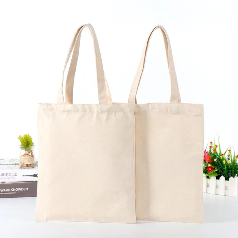 

ready to ship stock white handle canvas bag reusable shopping bag custom canvas tote bag, White also can be customized