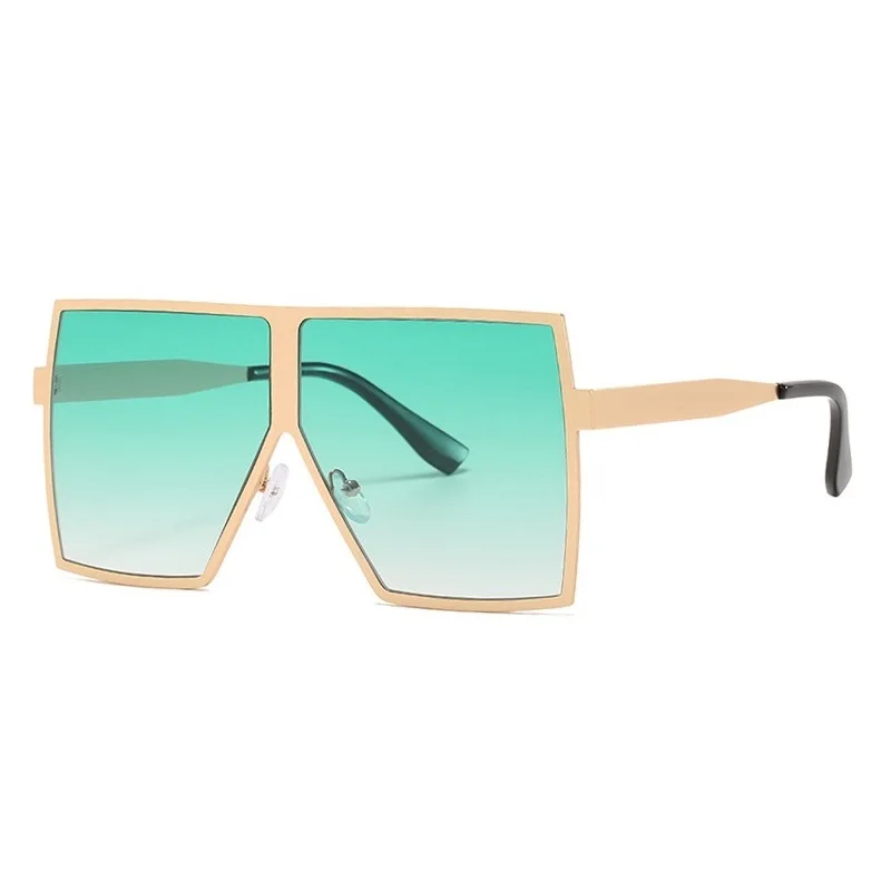 

2021 Newest Fashion Design Big Frame Oversized Sunglasses Women Gradient Color Mirrored Shades Sun Glasses lentes de sol gafas