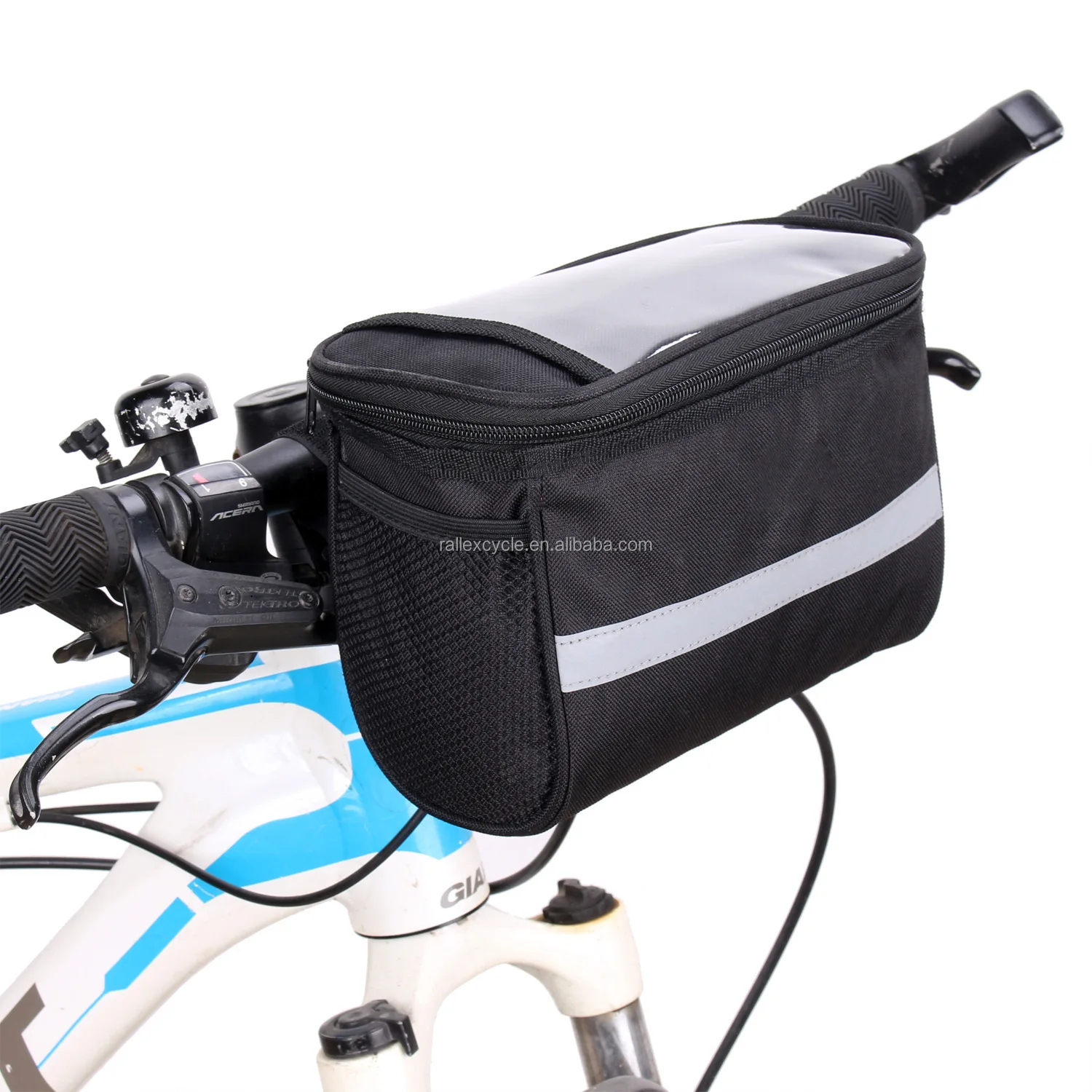 

RALLEX High Capacity MTB Road Bike Multifunction Storage Bags Waterproof Front Handlebar Touch Screen Phone Bag, Black/customized color
