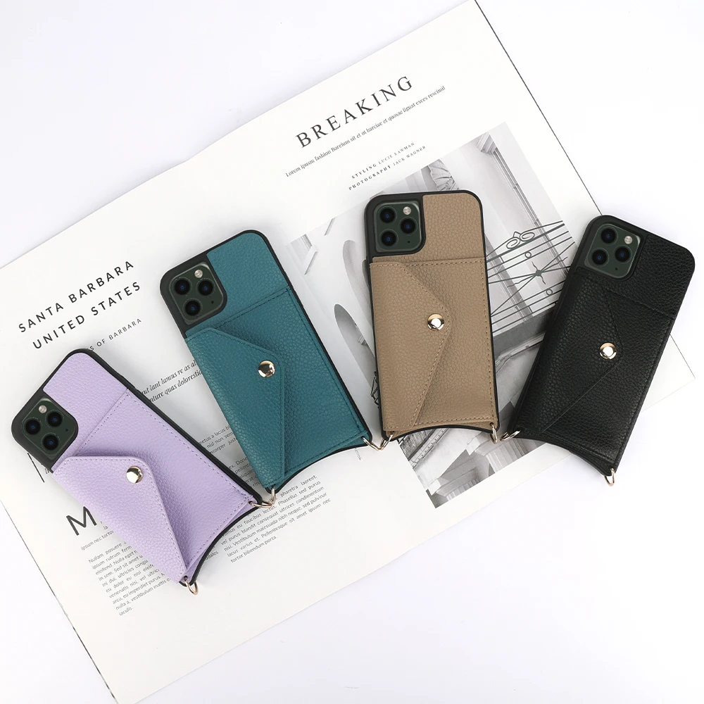 

mobile covers necklace phone case for iPhone 11 with strap crossbody purse women wallet cases for iPhone 11 Pro Max 12 13, Accept customized