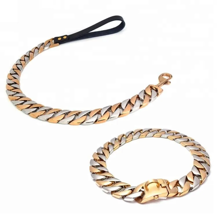 

Polished Twist Link Tone Metal Chain Dog Leash Chain, As picture show