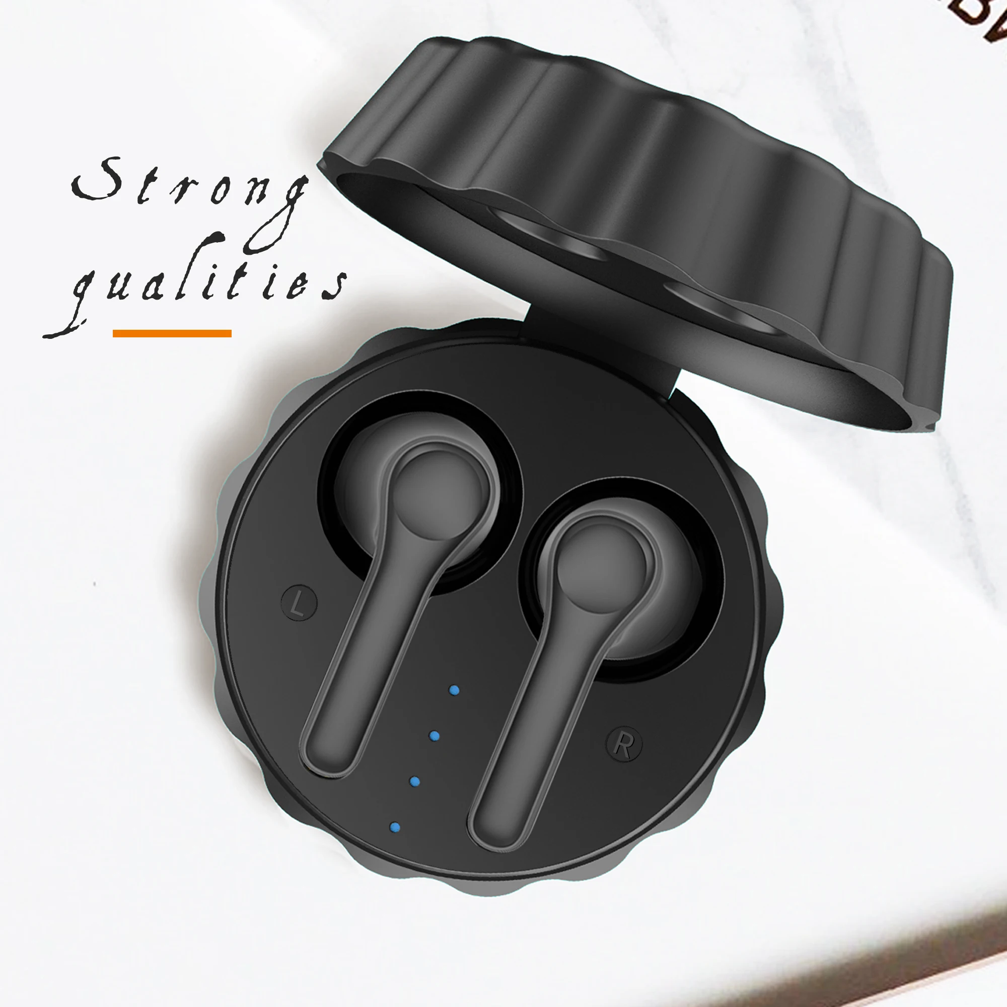 

Type C Earbuds BT 5.0 Headphone Wireless IPX7 ANC Noise Canceling Game Earphones With Earphone Ysdbbc, White black