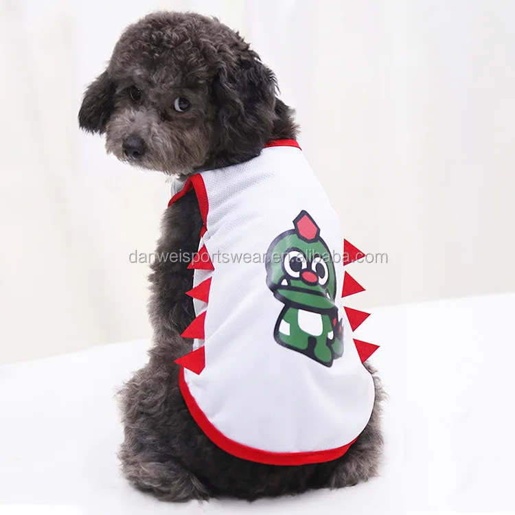 

100% polyester custom sublimation design printing dog clothing vest shirts dress, Free