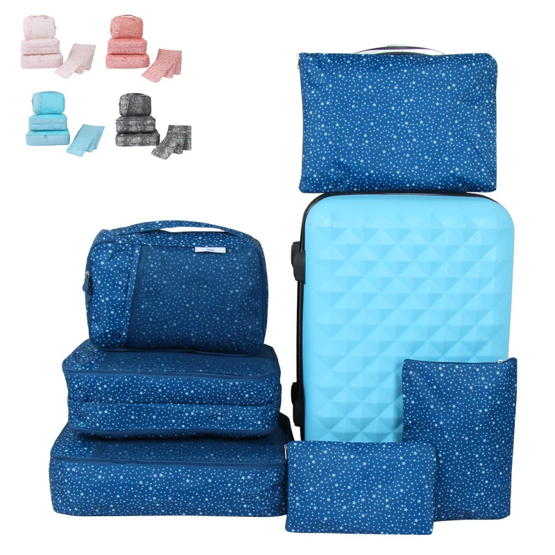 

Hot 6 piece Waterproof Storage Clothing Travel Organizer Bag Travel Storage Bag Duffle Bag Set, 5 colors