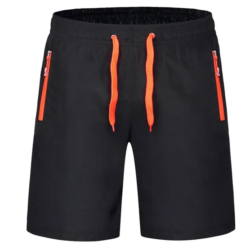 

New 2020 Summer Mens Beach Casual Solid Color Sports Zipper Pocket Drawstring Shorts Bottom, Custom color